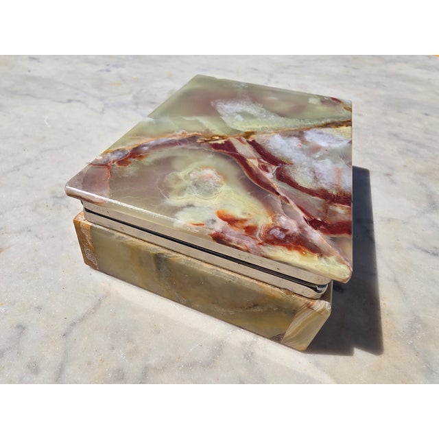 Zebra Green Onyx Jewelry Box, Italy, 1950s For Sale - Image 4 of 9