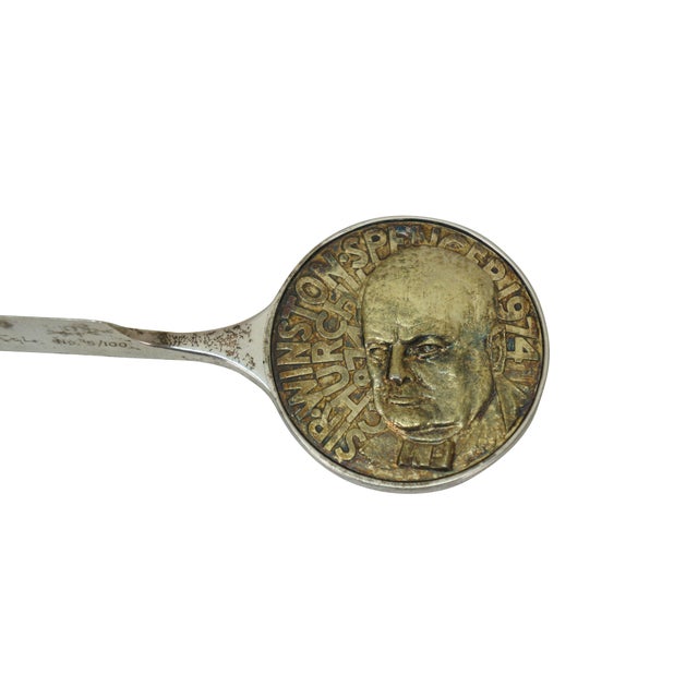 Vintage Winston Churchill Centenary sterling silver letter opener / paper knife / paperweight produced by Garrard &...