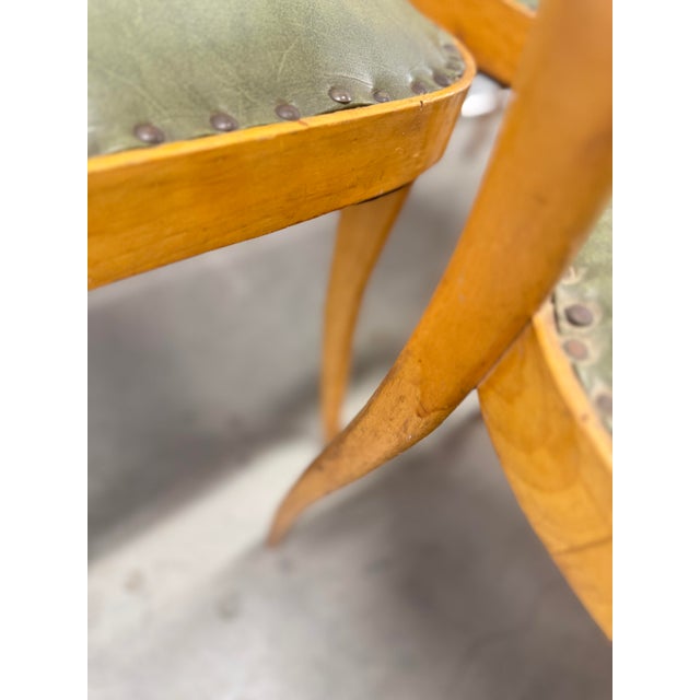 1950s Italian Dining Chairs With Sculptural Backs in the Style of Pirelli Sapsa - Set of 5 For Sale - Image 10 of 15