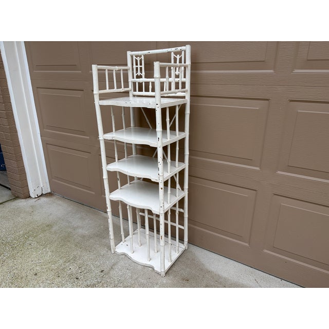 Late 19th Century American Victorian White Painted Bamboo Étagère For Sale - Image 4 of 12