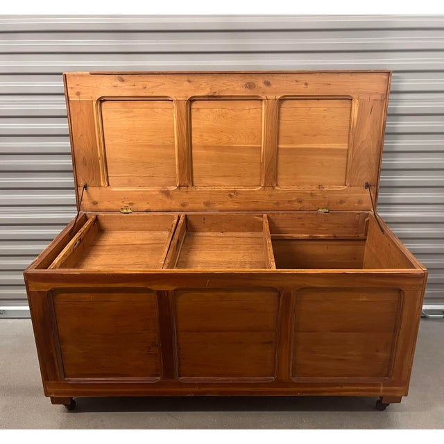 Rustic European Large Vintage Wood Trunk or Chest For Sale - Image 3 of 13