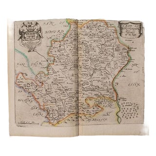 1673 Blome Map of Hartfodshire UK For Sale