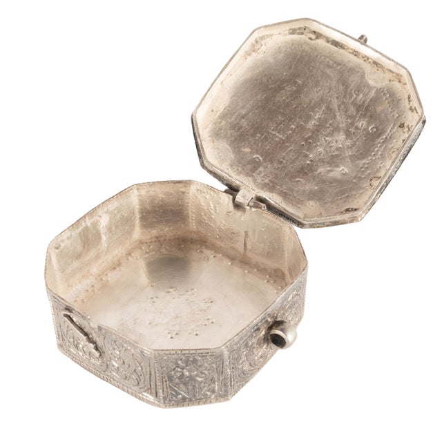 Antique Persian Arab Islamic Silver Engraved Calligraphy Quran Case Amulet 1820 For Sale - Image 9 of 10