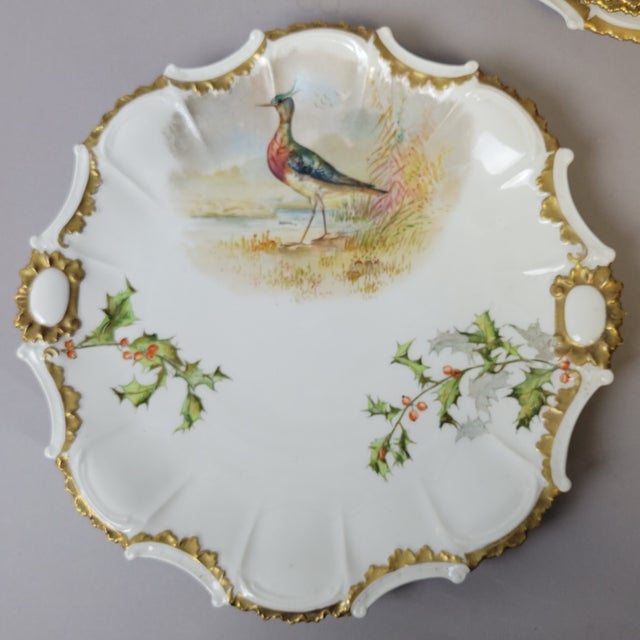 Limoges, France C. 1900 Limoges Hand-Painted Game Bird Cabinet Plates - Set of 6 For Sale - Image 4 of 11