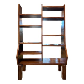 Ico Parisi Attributed 1950s Walnut Sculptural Bookshelf For Sale