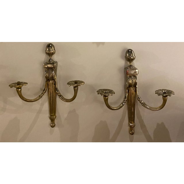 Silver 1920's French Empire Silver Sconces For Sale - Image 8 of 8