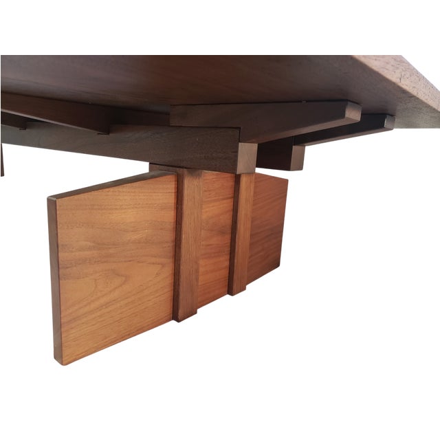 Wood Stunning Solid Black Walnut Architecturally Significant Japanese Influenced Coffee Table For Sale - Image 7 of 12