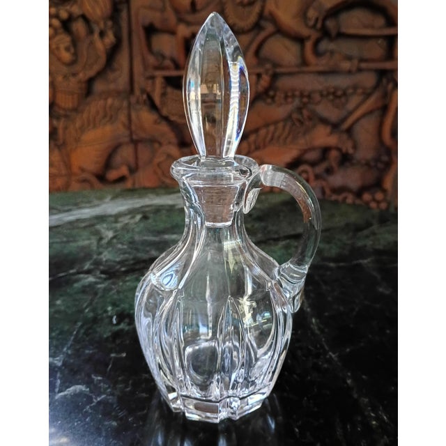 1940s French Antique Crystal & Silver Plate Cruet Serving Set Pair For Sale In Orlando - Image 6 of 16