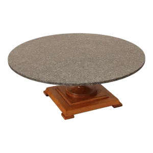 Mid 20th Century French Style Round Granite Top Pedestal Cocktail Table