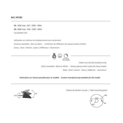 Mid-Century Modern Black Wall Lamp with Rotating Curved Arm by Serge Mouille For Sale - Image 9 of 10