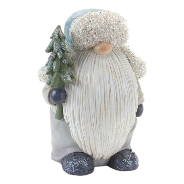 Gnome with Pine Tree Figurine (Set of 2) For Sale