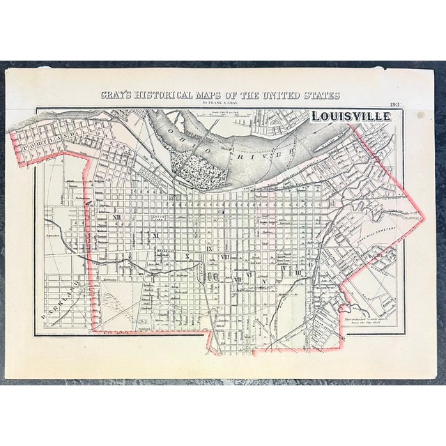 American Louisville, Kentucky Original Map by Gray, 1856 For Sale - Image 3 of 3