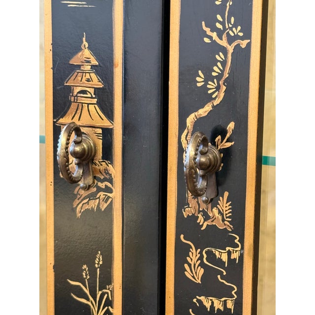 Black Late 20th Century Drexel Heritage Et Ce Collection Display Cabinet For Sale - Image 8 of 12