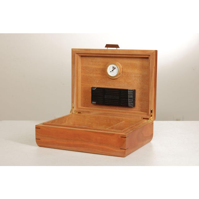 Studio Mixed Wood Desktop Cigar Humidor For Sale - Image 11 of 18