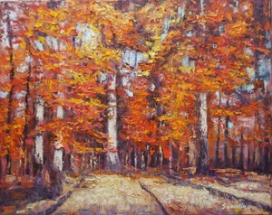 Original Oil Landscape Painting of Fall Woods