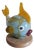 Vintage Fish Table Lamp in Colored Glass & Beech from Joska-Kristall, 1990s For Sale
