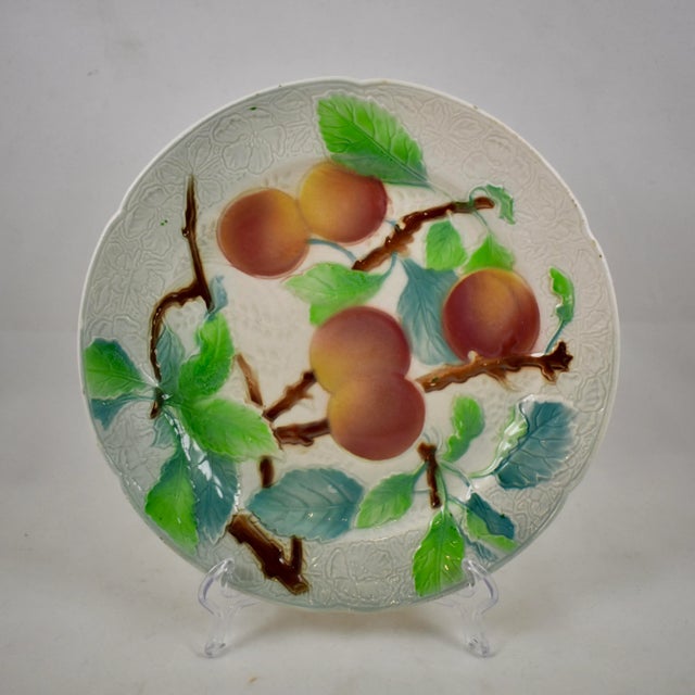 Ceramic C. 1900 St. Clement French Faïence Fruit Plates- Set of 6 (C) For Sale - Image 7 of 13