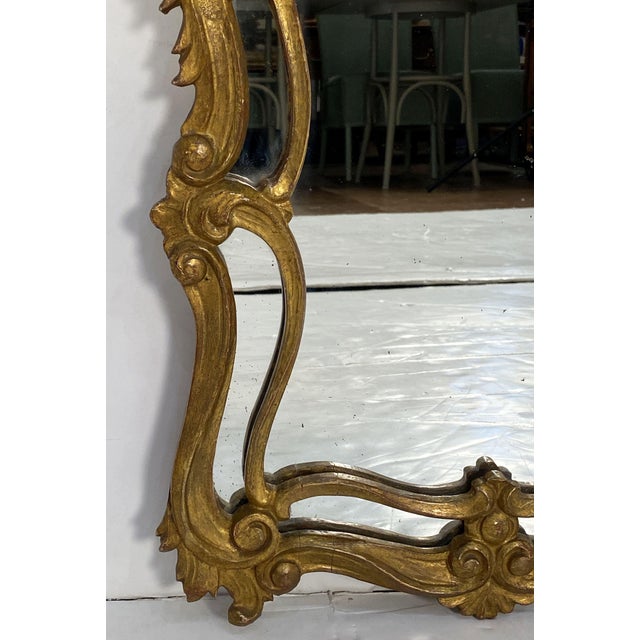 English Pierced Gilt Wall Mirror in the Rococo Style (H 30 3/4 X W 18 1/2) For Sale - Image 11 of 15