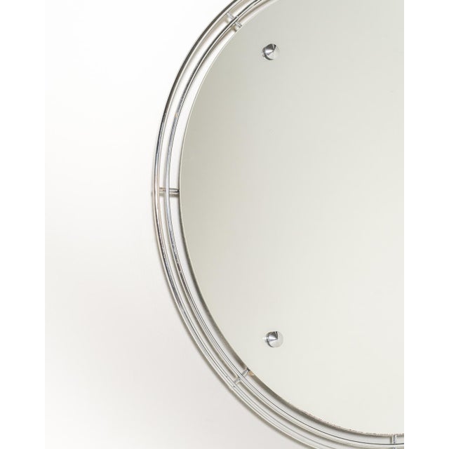 Chromed Metal Wall Mirror, 1960s For Sale - Image 3 of 6