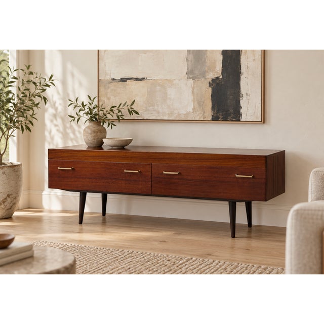 Mid-Century Modern Mid Century Modern Low Height Rosewood Danish Credenza, C. 1960’s For Sale - Image 3 of 12