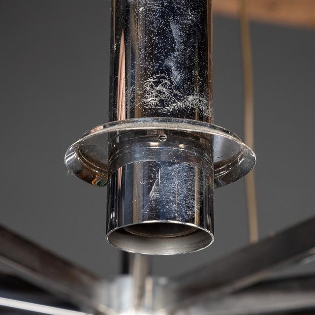 Vintage Italian Chrome and Smoked Glass Chandelier, 1970 For Sale - Image 4 of 17