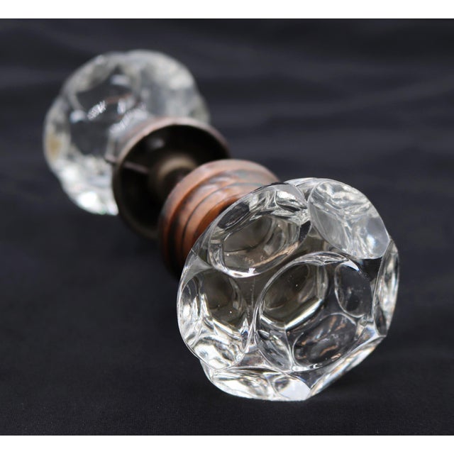 Antique Wide Shank Punted Clear Glass Door Knobs For Sale - Image 4 of 5