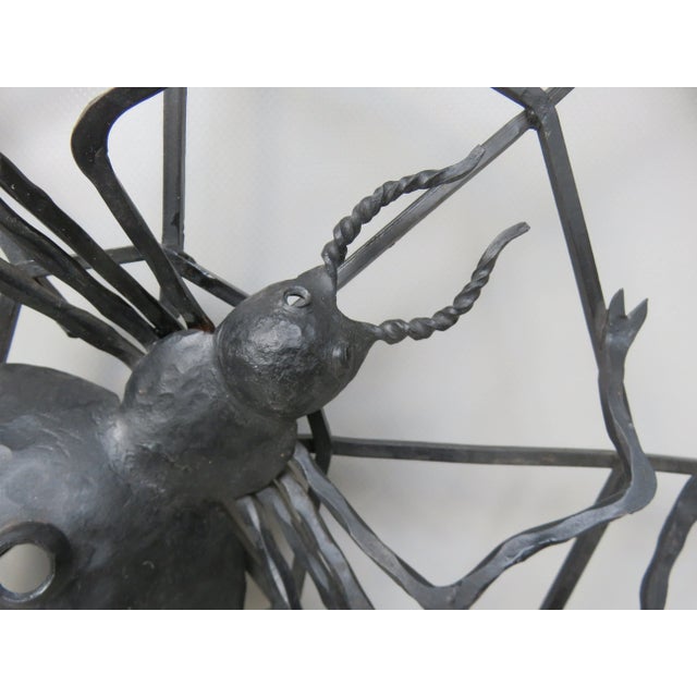 Black Iron Wall Decoration Spider, 1950s For Sale - Image 12 of 18