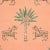 Boho Chic Schumacher Tiger Palm Wallpaper in Crimson on Peach - 10 Yards For Sale - Image 3 of 5