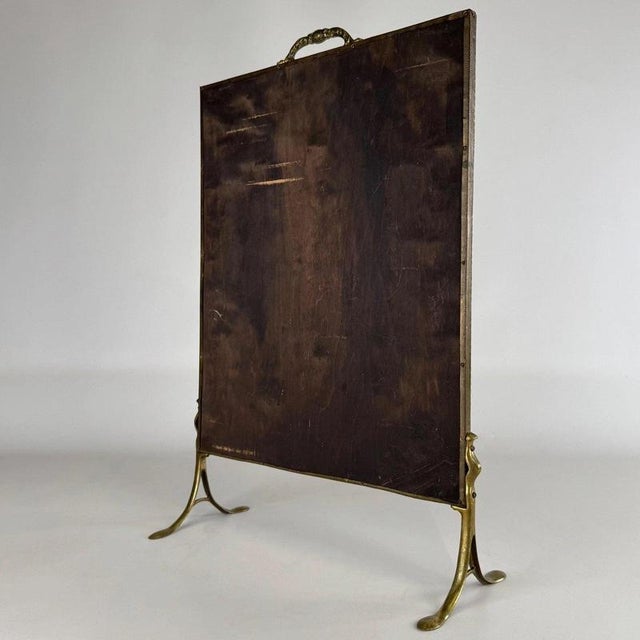 19th Century English Decorative Brass Fire Screen with Tavern Scene For Sale - Image 6 of 11