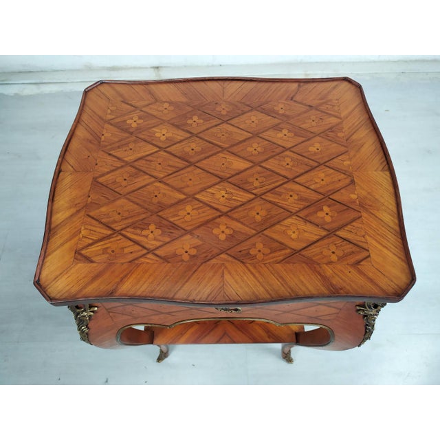 Louis XV Marquetry Side Table, 1950s For Sale - Image 11 of 18