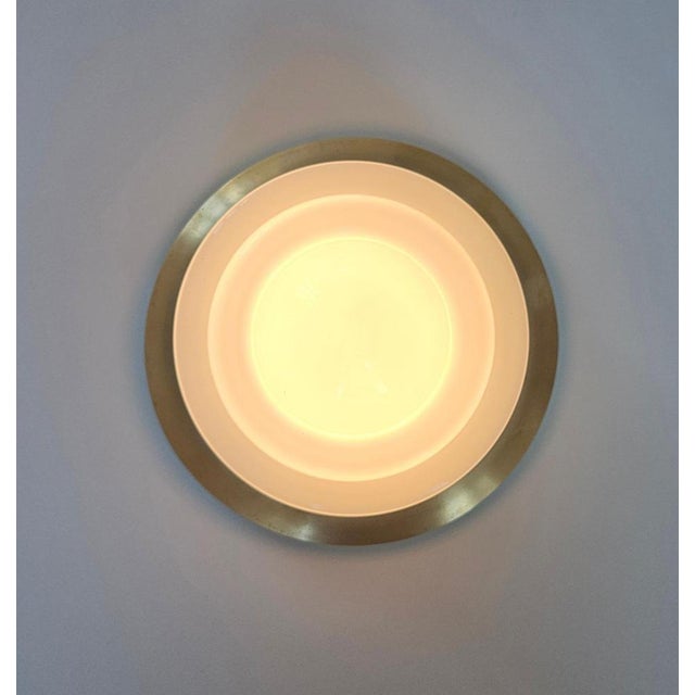 Art Deco Brass and Milk Glass Flush Mount by Franta Anyz, 1930s For Sale - Image 9 of 15
