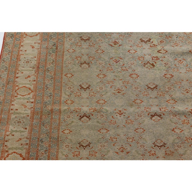 Authentic 19th Century Persian Tabriz Handmade Wool Rug For Sale - Image 4 of 8