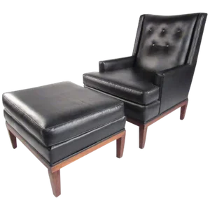 Mid-Century Modern Lounge Chair With Ottoman