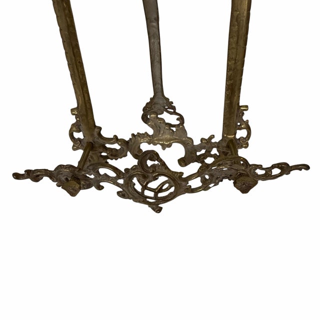 Vintage Large Brass Baroque Style Art or Picture Easel For Sale - Image 4 of 10