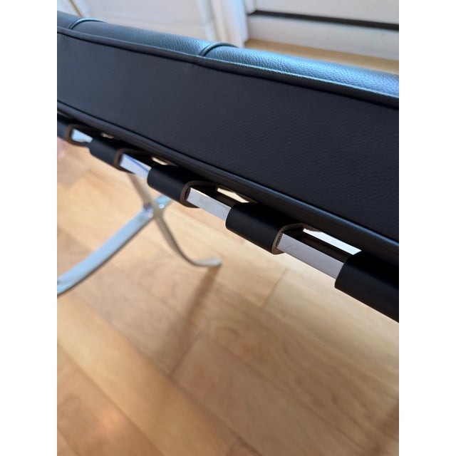 Knoll Knoll Barcelona Stool - Black Volo Leather For Sale - Image 4 of 7