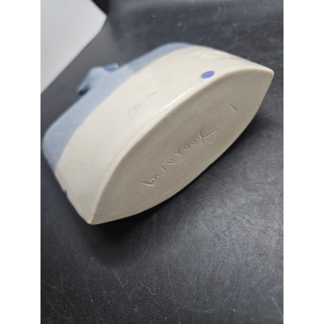 Mid-Century Modern Vintage 1997 Earth & Sky Pottery Slab Vase For Sale - Image 3 of 3