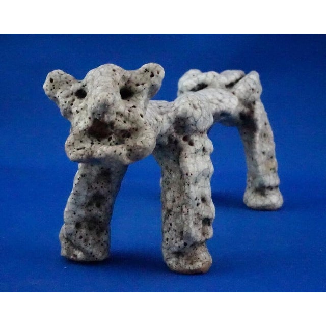 Carlo Zauli School, Stylized Dog, Italy, 1920s, Acid-Treated Ceramic For Sale - Image 10 of 18