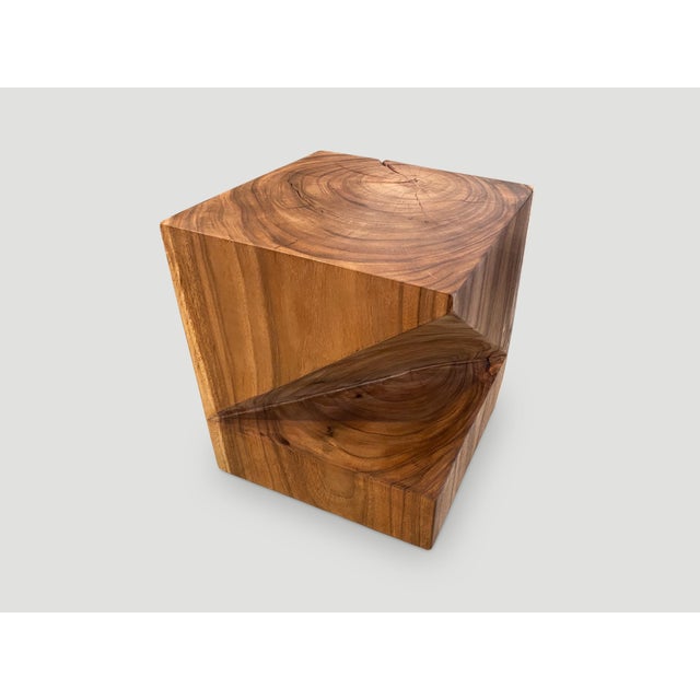 Andrianna Shamaris Suar Wood Origami Side Table For Sale - Image 13 of 18
