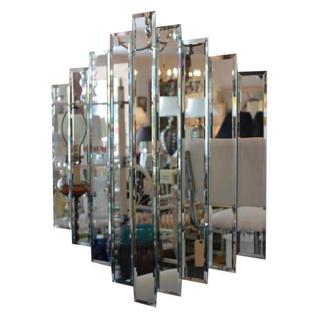 Art Deco Style Geometric Stacked Mirror | Chairish