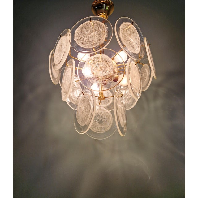 Murano Glass Disc Chandelier, Italy, 1970 For Sale - Image 4 of 17