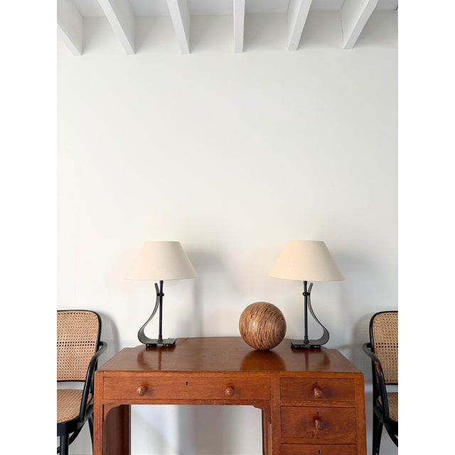 Vintage Wrought Iron Lamps with Asymmetric Design, Set of 2 For Sale - Image 12 of 12