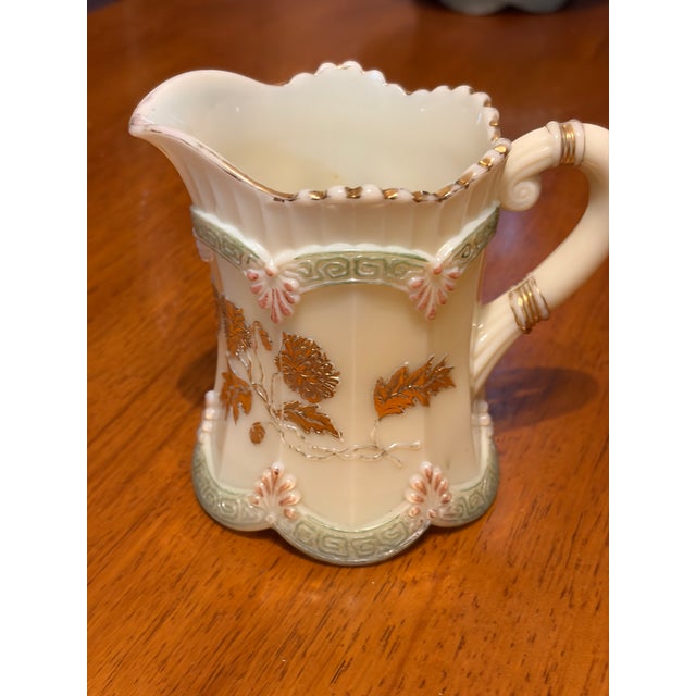 Cream Early 20th Century Northwood Glass Company Custard Glass Table Set - Set of 3 For Sale - Image 8 of 18