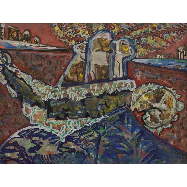 Abstract Expressionism Paul Shimon, Untitled, Modern Mixed Media, 1954, Abstract Expressionism, 1954 For Sale - Image 3 of 4