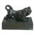 Antique 19th Century French Inkwell Top Lid Lion Dog Bronze Figurine For Sale