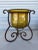 1960s Vintage Cast Iron & Amber Glass Large Candle Holder or Planter For Sale - Image 5 of 10