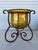 1960s Vintage Cast Iron & Amber Glass Planter For Sale - Image 5 of 10