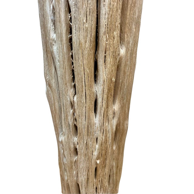 Vintage Mid Century Rustic Southwestern Folk Art Saguaro Cactus Skeleton & Stone Floor Lamp For Sale - Image 4 of 9