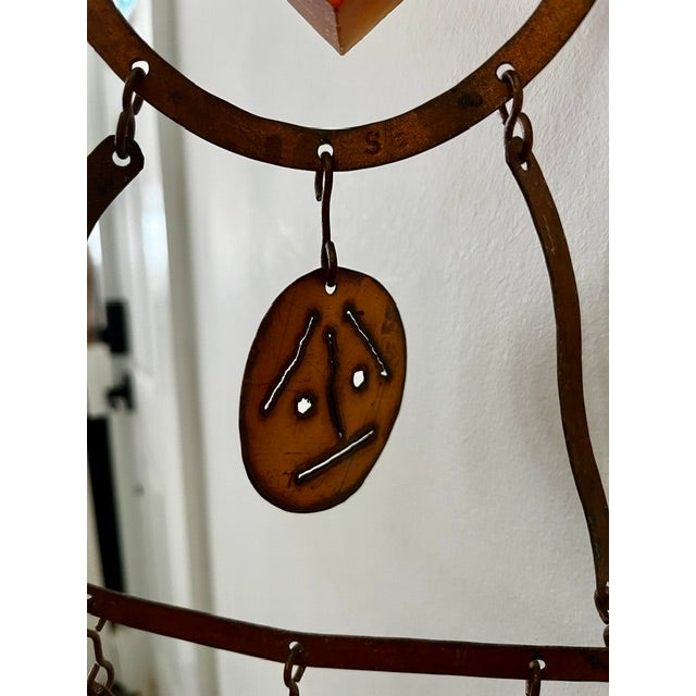 Metal Pair of Vintage Brass Mobiles For Sale - Image 7 of 14