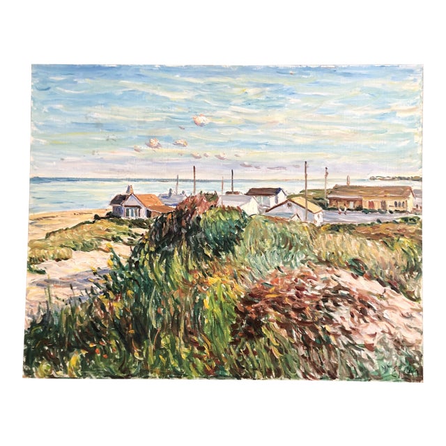 Original Contemporary Impressionist Painting “On the Dunes” Seascape Signed For Sale