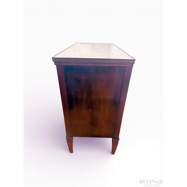 Brass 1981s John Widdicomb Grand Rapids Marble Top Regency Chest With Brass Lion Pulls For Sale - Image 8 of 18